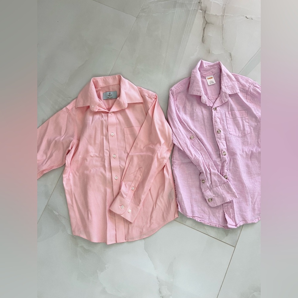 Class Club Light Pink and Lavender Kids Button-Down Shirts